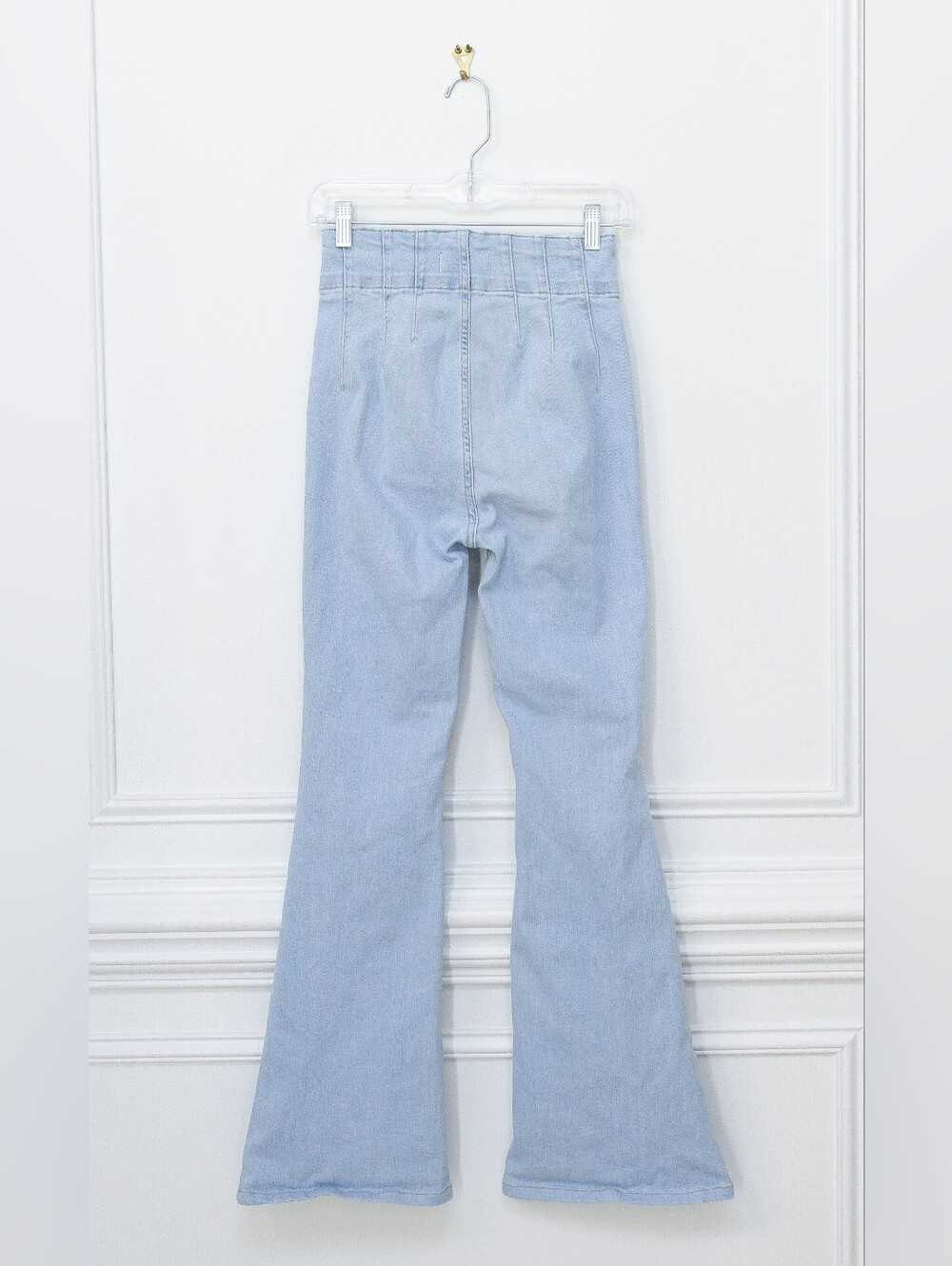 Free People Jayde Flare Jeans Size 27 High Waisted Light Wash Denim Boho Western - Picture 7 of 9